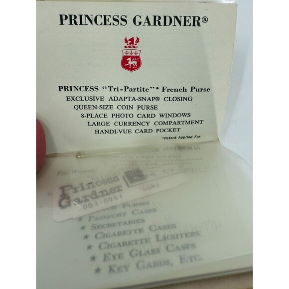 VINTAGE Princess Gardner Tri-Partite French Purse in Bone 8 Photo Holder 4"x4.25 - Picture 9 of 11